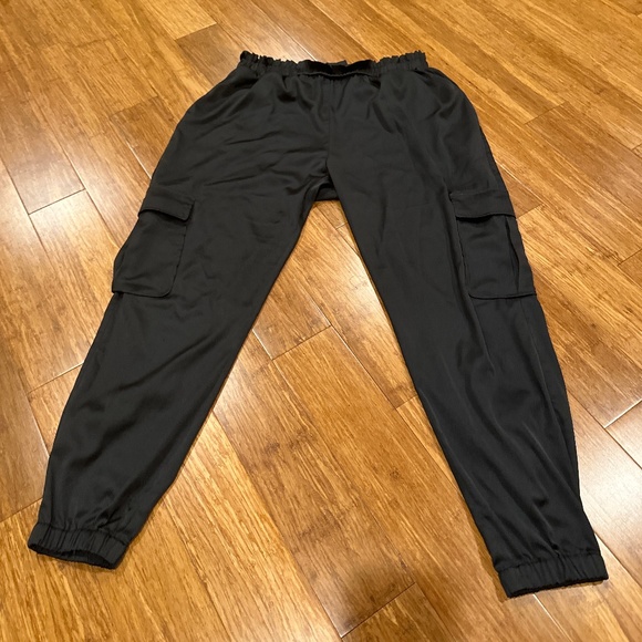 Ramy Brook Pants - Ramy Brook black silky jogger pants